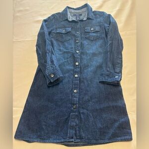 GAP Kids Blue Denim Button‎ Down Dress Long Sleeve